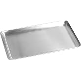 IMEEA Small Silver Tray SUS304 Stainless Steel Rectangular Tray &mdash; Countertop Organizer for Bathroom Vanity, Jewelry, Keys &amp; Skincare (9.8" x 6")