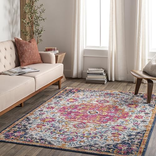 Livabliss Carldale Vintage Medallion Area Rug,7'10" x 10',Pink