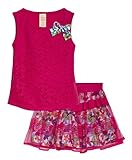 Faded Glory Big Girls 2 Piece Print Challis Tiered Skirt Set