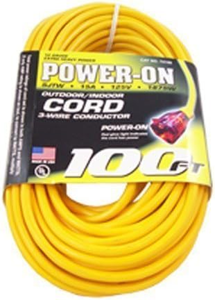 US Wire 74100 12/3 100-Feet SJTW Yellow Heavy-Duty Lighted Extension Cord by U.S. Wire &amp; Cable