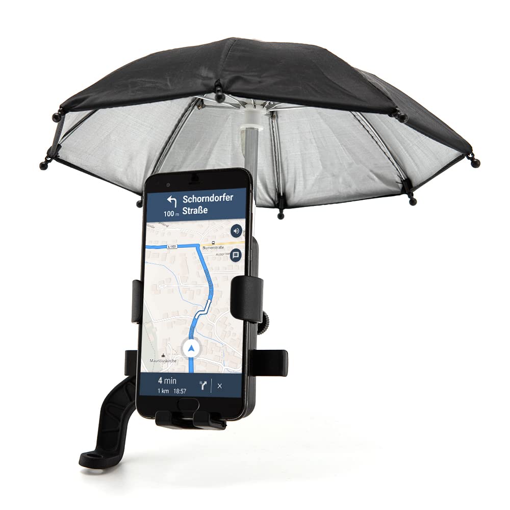 APEBAZY Motorcycle Phone Holder with Umbrella Sunshade rain and Water Seepage Prevention Multi-function Bicycle Cell phone holder
