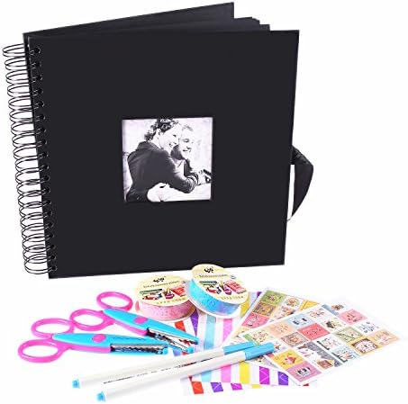 KLIKE Scrapbook Album DIY Photo Album -for Children's Gifts, Valentines Day Gifts, Wedding Guest Book, DIY Anniversary Travel Memory 60 Pages (30 Sheets)(10x10inch)