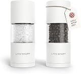 LARS NYSØM Sjæl Salt and Pepper Mill Set White Adjustable Ceramic Grinder