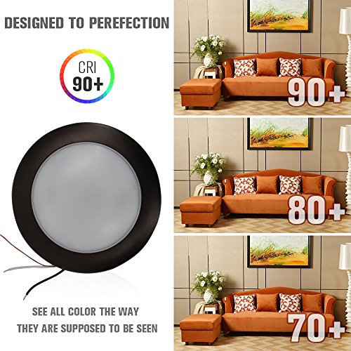 15W 7.5'' Dimmable LED Disk Light,Mini LED Ceiling light,Flush Mount Ceiling Fixture,LED Downlight (120W Replacement), Daylight, ENERGY STAR, Installs into Junction Box Or Recessed Can,5000K4PK(O)