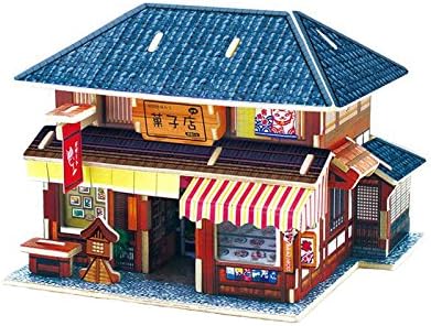 Creative Assemble Puzzle Toys Child Early Education Wooden 3D Puzzle House Japan Dessert House