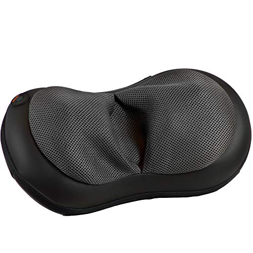GideonTM Shiatsu Deep Kneading Massage Pillow with Heat/Massage, Relax, Sooth and Relieve Neck, Shoulder and Back Pain (Gray)