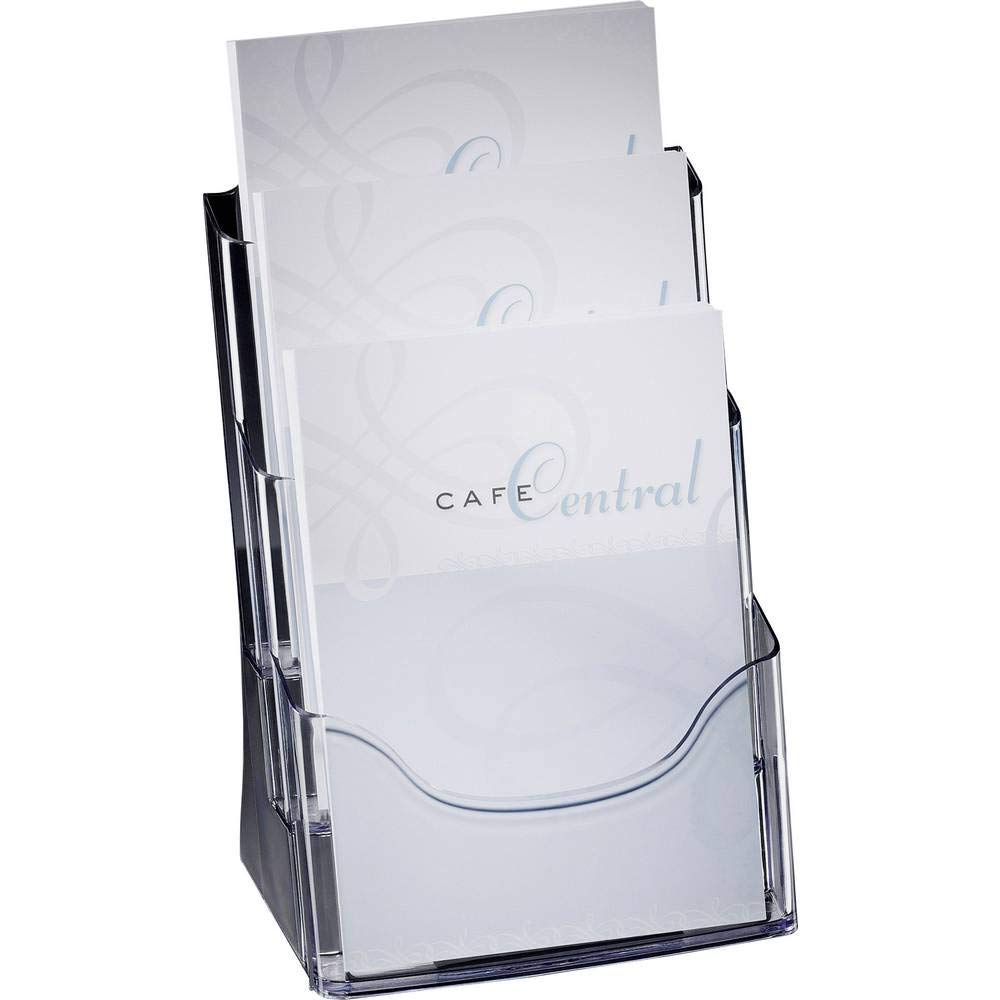 SIGEL LH130 Table-Top Literature Holder, for A4, with 3 compartments, uv resistant acrylic, clear, 1 Piece — image 1