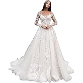 Boho Lace Wedding Dresses for Bride 2026 Tulle Long Sleeve Wedding Dress Ball Gowns Satin Mermaid Bridal Gown