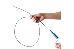 Sink Snake Drain Auger Hair Catcher Cleaner,60 Inch Stainless Steel Hair Clog Remover Plumbing Grabber Tool for Kitchen, Sewe