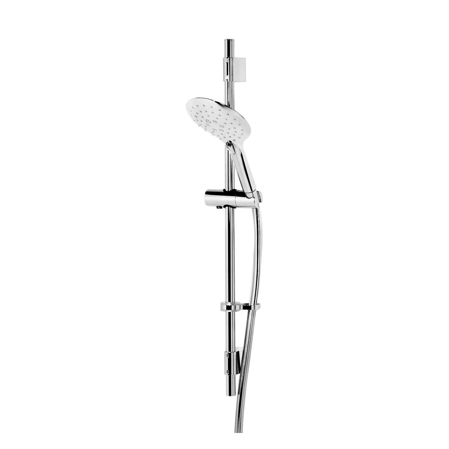 Bristan CAS KIT05 C Cascade Shower Kit with Large 3 Function Push Button Handset and Silver Hose, Chrome