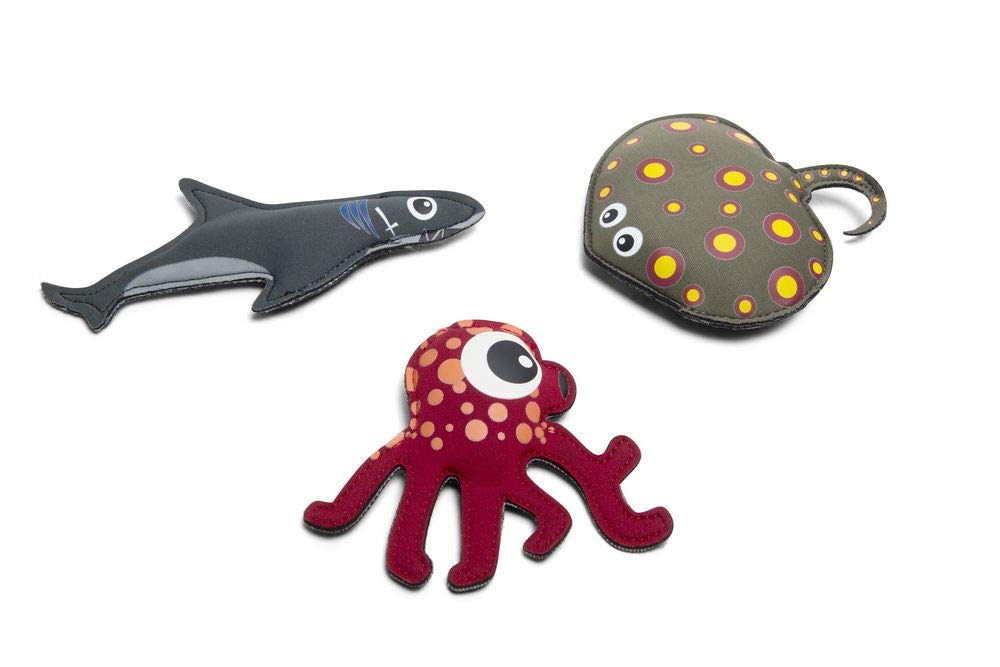 BS Toys Diving Animals - Shark, Ray and Squid Water Toy for Children - Sand-filled Neoprene Beach Toys - Suitable for Kids from 5 Years