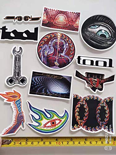Tool Band Decal Sticker 12pcs ï¼ŒSkateboard Guitar Travel Case Laptop Luggage Car Stickers