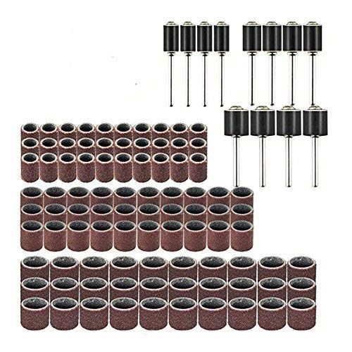 102 pcs Sanding Band Sand Drum, Rotary Abrasive Sanding Ring, Grinding Polishing Tool, Sandpapers Band Drums, for Ceramics, Stone, Glass, Wood