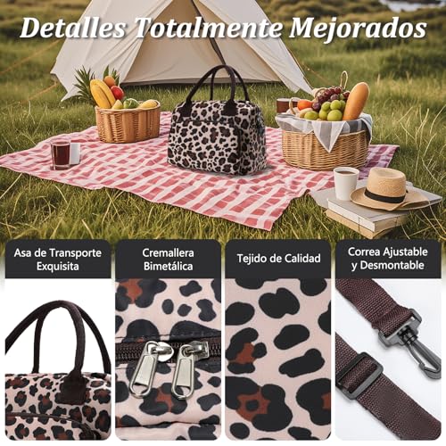 AOTM Spallacci Regolabili Lancheira de Termica Thermal Bag, 12L Food Bag, Food Bag, Lunch Bag, Office Travel Picnic