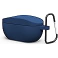 Geekria Silicone Case Cover Compatible with JBL Wave 100TWS, Vibe 100 TWS True Wireless Earbuds, Earphones Skin Cover, Protective Carrying Case with Keychain Hook, Charging Port Accessible (Blue)