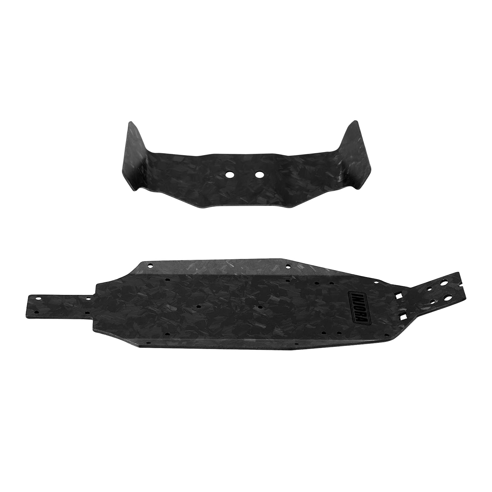 INJORA Forged Carbon Fiber Rear Wing and Carbon Fiber Chassis for 1/24 Buggy Losi Micro-B Upgrade