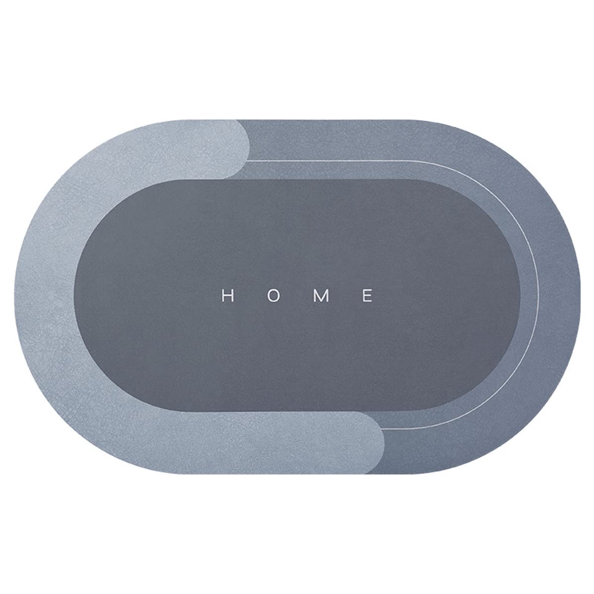 Happy Go-Mart Non-Slip Bath Mat, Highly Absorbent Bathroom Mat,Anti Mould Bath Mats,Machine Washable Shower Mat,Diatom Mud Door Mat Living Room Carpet Oval (blue)
