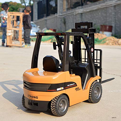 Ailejia 8 Channel RC Forklift Truck Vehicle HuiNa Remote 2.4Ghz 1/10 Alloy Forklift Toys LED Light Engineering Car for Kids - Thumbnail 4