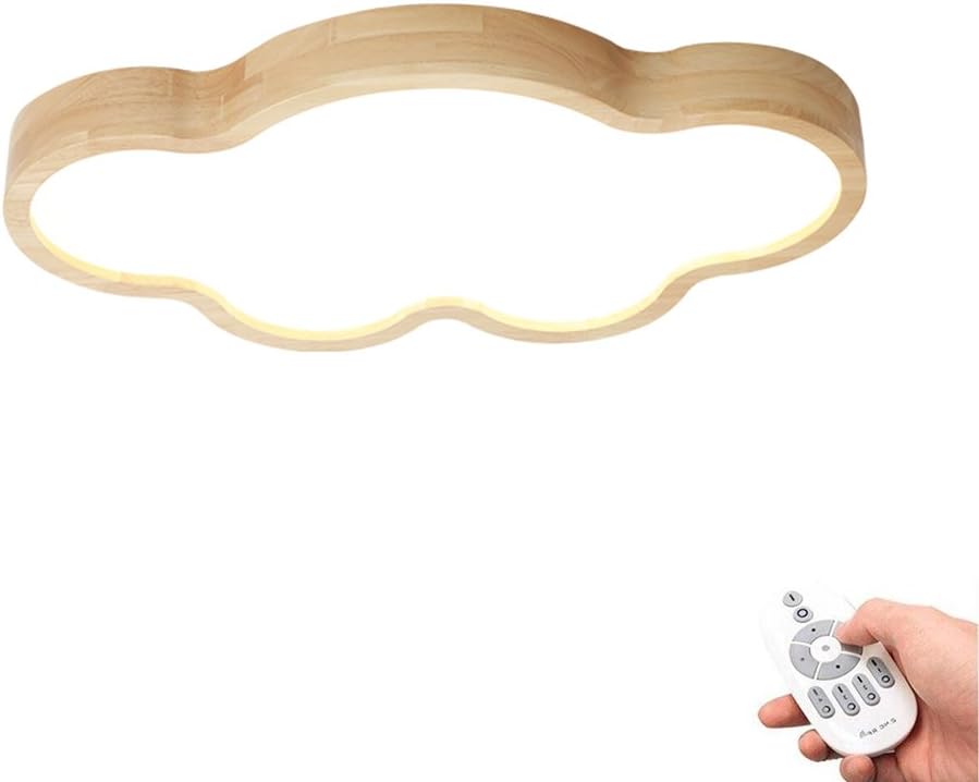 KAIRRY Japan Creative Cloud LED Ceiling Lamp Wooden Children Baby Room Lamp Ceiling Lamp Bedroom Lamp (Color : Stepless dimming, Size : 50CM)