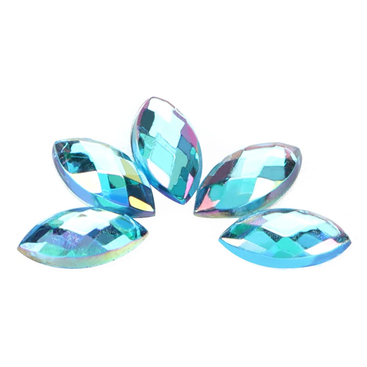 Horse Eye Rhinestones,1000 Pcs Crafts Rhinestones Fancy Horse Eye Shaped Crystal Gems Flatback Glass Crystals Beads for DIY Handicrafts Clothes Bag Shoes Decorations(Blue)