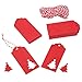 Sumind 100 Pack Paper Gift Tags Crafts Tags Hollow Christmas Tree Design Hang Labels with 30 Meters Twine for Christmas Wedding Favor (Red)