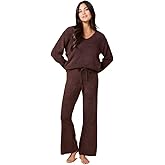 Softies Marshmallow V Neck Lounge Set for Women Ultra Soft 2 Piece Loungewear with Relaxed Top and Straight Leg Pants
