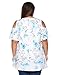 ACKKIA Women's Plus Size Floral Print Cold Shoulder Short Sleeve Loose T Shirt Tops Blouse Size XXX-Large (US 24-26)