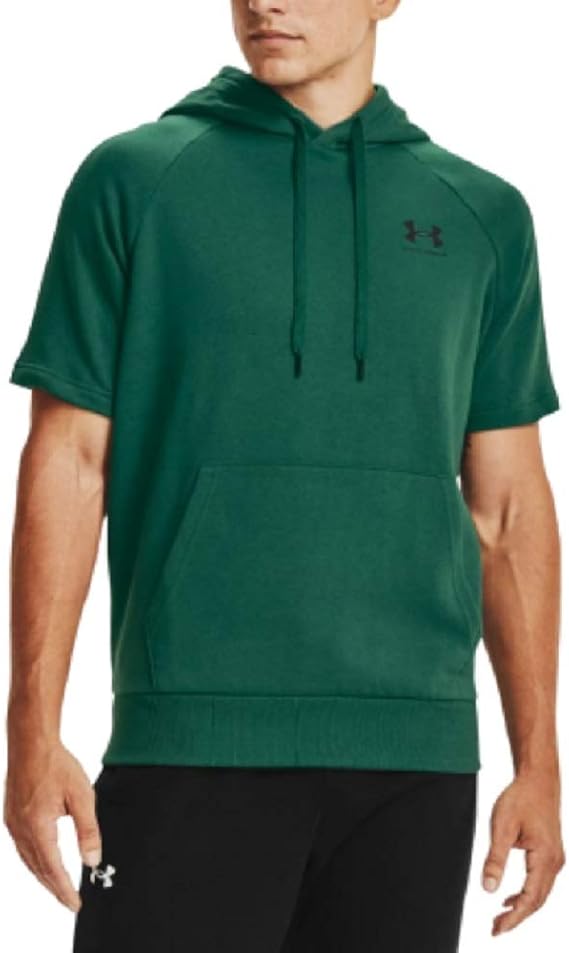 Under Armour Men's UA Rival Fleece Short Sleeve Hoodie Large Green Clothing Under Armour Men's UA Rival Fleece Short Sleeve Hoodie Large Green Clothing