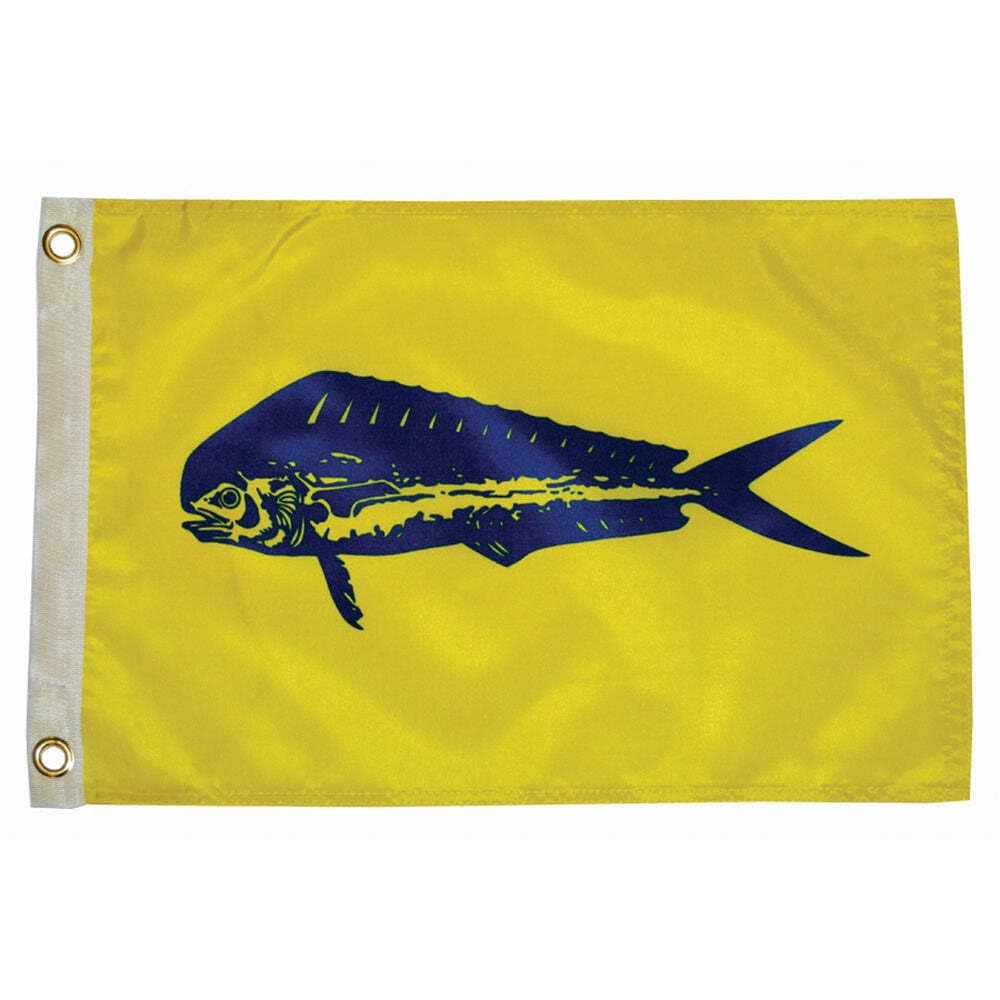 Taylor Made Fishermans Catch, Dolphin Flag - (12" x 18") — Show Off Your Love of Dolphins with this Dolphin Flag — Nylon Construction - Brass Grommets - Water Repellent —2020109169 — image 1