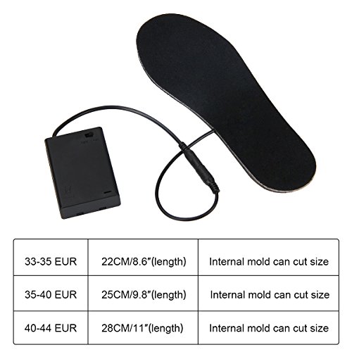 Evaliana Heated Insoles Feet Pads Cut-to-Fit Multiple Sizes Flexible Foot Warmer