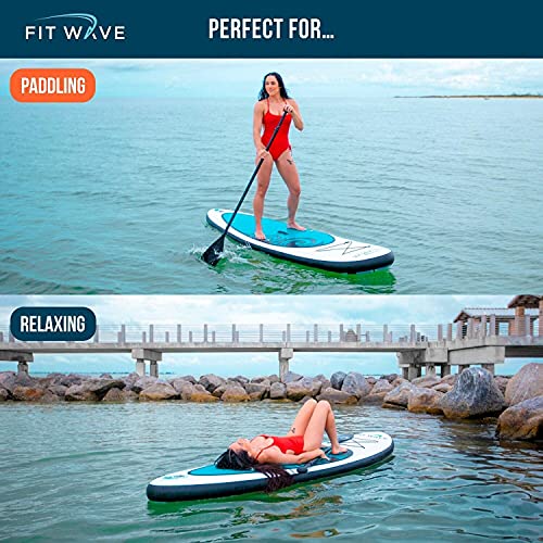 FITWAVE Paddle Board 9.5ft + Kit Inflatable Paddle Boards for Adults Inflatable Stand Up