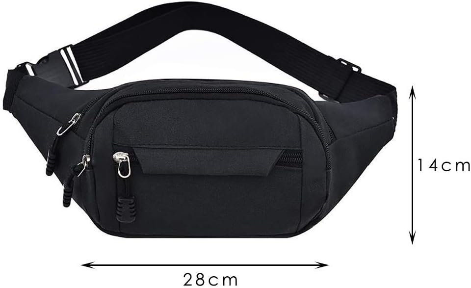 kuou Bumbag Waist Bag,Waterproof 4 Zip Pockets Fanny Pack Running Waist Pack Bag Adjustable Belt Waistpacks for Outdoors Running Marathon Gym Cycling - Image 4