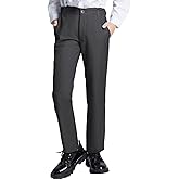 DHTS Boys Dress Pants (Size 2-20 Years) Slim Fit Uniform Pants for Toddler & Teens