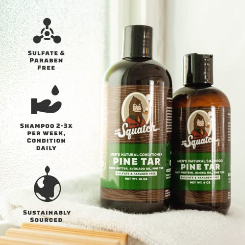 Dr. Squatch Citrus & Cypress Men's Shampoo + Conditioner Hair Bundle Keeps Hair Looking Full