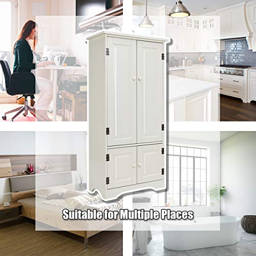 Giantex Accent Floor Storage Cabinet Adjustable Shelves Antique 2