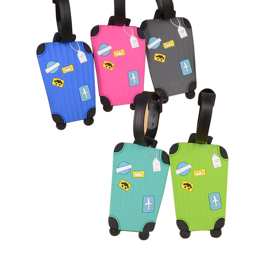 Luggage Tag PVC 5pcs Suitcase Tags Business Travel Tags ID Labels Card Holder Secure Bag Tag