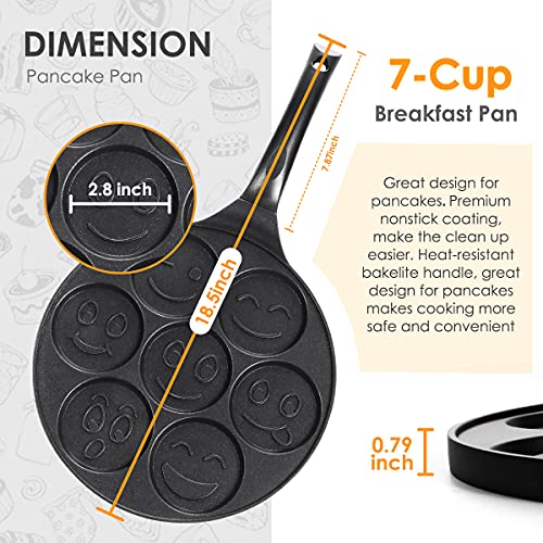 Pancake Pan Nonstick Griddle Pancake Maker Mini Pancake and 7 Smiling