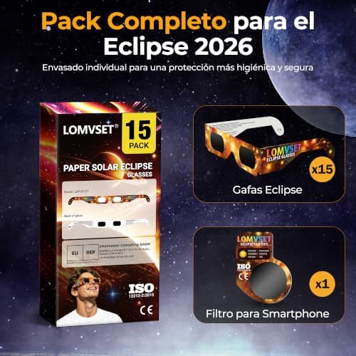 Pacote de óculos 15/30 ISO 12312-2 CE - Aprovados 2026 para Proteção UV e Infravermelha Certificados para Adultos e Crianças + Filtro Móvel