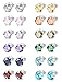 Jstyle Jewelry Stainless Steel Womens CZ Stud Earrings Set Piercing, 8 Pairs