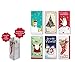 Assorted Embellished Gift Card, and Money Holder Cards for Christmas, Assorted with Penguins, Trees, Santa, Snowman, Stockings (6 Cards)