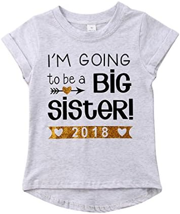 Gaono 2020 Baby Girl Clothes Outfit Big Sister Letter Print T-Shirt Top Blouse Shirts