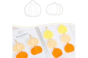 XAEKICR 2PCS Pumpkin Polymer Clay Cutters Set – Clay Earring Cutters for Fall Jewelry Making, Halloween Pumpkin Shape Clay Tools and Polymer Clay Molds