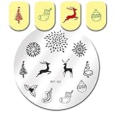 Born Pretty Nail Art Stamp Template Image Plate Xmas Deer Fireworks BP82