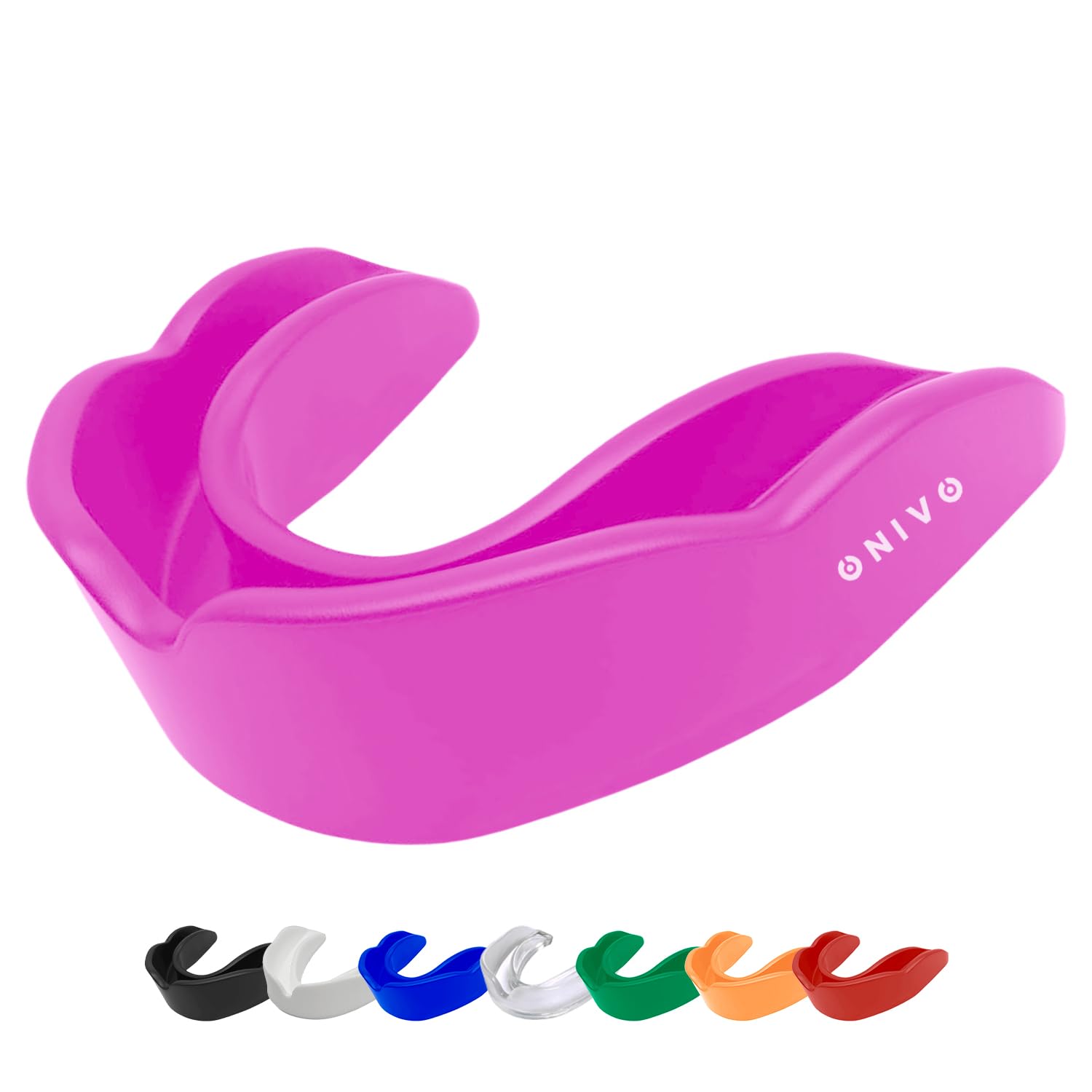 ONIVO Mouth Guard for Men and Kids 12+, Durable Gum Shield for Boxing, MMA, Rugby, Hockey Martial Arts, Judo, Karate and Other Sports (Pink, Adult Above 11 Years)