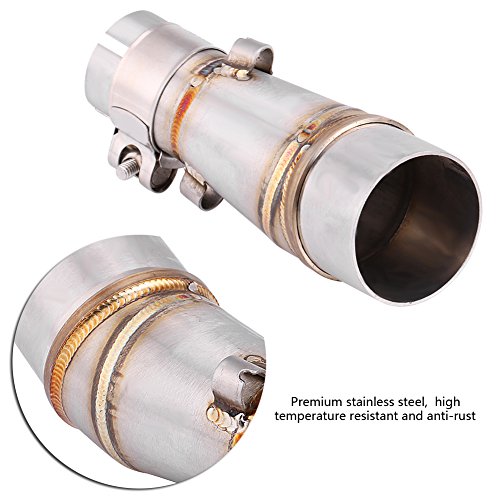 Motorcycle Exhaust Pipe Slip On Exhaust Middle Link Pipe Adapter Connector for Kawasaki Z250 Ninja 250 13-16 - Thumbnail 4