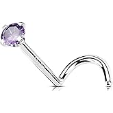 OUFER 925 Sterling Silver Small Nose Rings, 20G Nose Studs, Nostril Nose Piercing Jewelry, Screw Nose Rings For Women Men, Hypoallergenic Nose Rings Studs with Tiny CZ Diamond