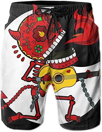 Man's The Guitar Skull Comfortable Board Shorts