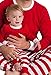 Faithtur Christmas Pajamas Unisex Adult Seasonal Sets Stripes Pyjamas Sleepwear (Label L, Red)