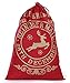 Jolly Jon Large Christmas Bags Santa Sacks ~ Reusable Cotton Christmas Sack Designs - Red & Gold Reindeer Mail Design 27 x 19 size