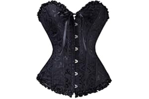 ICEGIA Satin Strong Boned Corset Lace Up Overbust Waist Cincher Bustier Bodyshaper Top